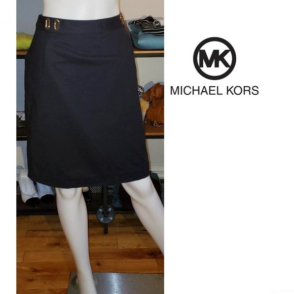 NWOT Michael Kors navy blue over the knee skirt size 14 - Picture 1 of 11